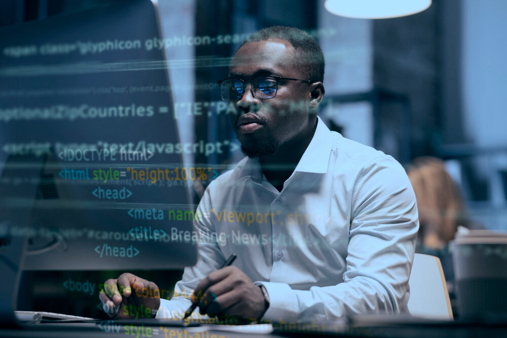 Man watching the screen - Cybercriminals